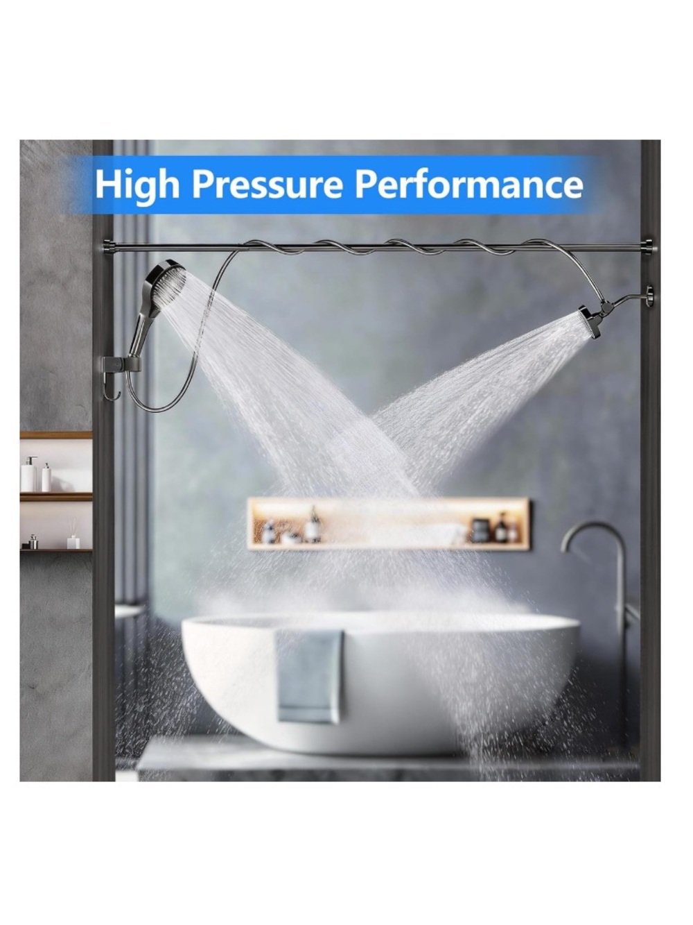 Dual Shower Accessories Adjustable Fits 2 Persons - Picture 2 of 7